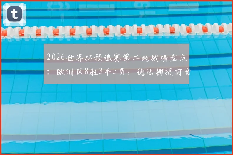 2026世界杯预选赛第二轮战绩盘点：欧洲区8胜3平5负，德法挪提前晋级土耳其遗憾出局